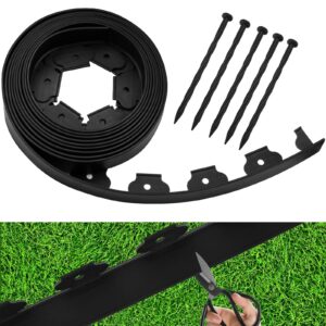 ELECLAND 23FT No Dig Landscape Edging Kit Black Lawn Edging Include 5 Spikes