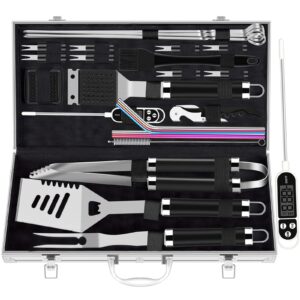 ROMANTICIST 26pcs Extra Thick Stainless Steel Grill Tool Set for Men