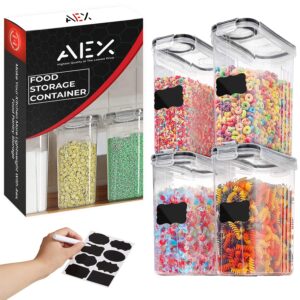AEX Airtight Cereal Storage Containers Pantry Food Organization Dispenser Food Grade and Bpa Free Sugar