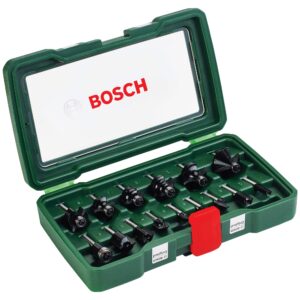 Bosch 15-Piece Hard Metal Router Bit Set (for Wood