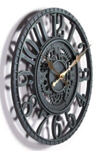 garden mile® Large 30cm Vintage Open Face Slate Effect wall clocks garden ornaments outdoor indoor Wall Clock Decorative waterproof wall (Slate Effect Open Face 30cm Clock (GCLOCK7))