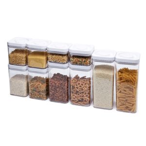 Amazon Basics 10-Piece Square Airtight Food Storage Containers