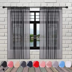 WedDecor Black Voile Curtain Panel