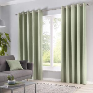 Fusion Sorbonne 100% Cotton Eyelet Lined Curtains