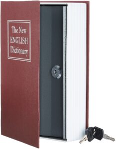 Amazon Basics Book Safe- Key Lock- Red