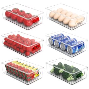 NHOWIN Set of 6 Fridge Organisers with Lids