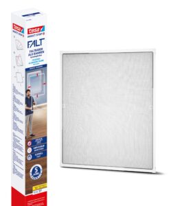 esa Insect Stop FALT Foldable Aluminium Frame - Fly Screen with Adjustable Telescopic Frame - White - 80 cm x 80 cm to 140 cm x 140 cm