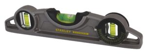 STANLEY FATMAX XTREME Torpedo Level Heavy Duty Aluminium Body and Magnetic Base Including 3 Reversible Vials 0-43-609