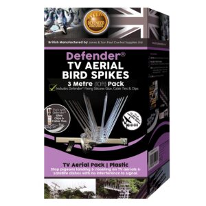Defender Bird Spikes | TV Aerial Pack | Glue