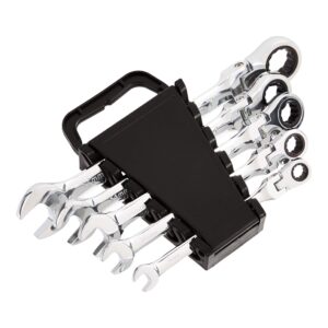 Amazon Basics Flexible Ratcheting Wrench Set - Metric