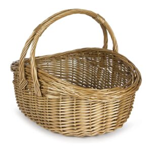 Wicker Cookery Shopping Basket - Traditional Shopper - Timeless Vintage Willow Basket Perfect for Strolls to the Market