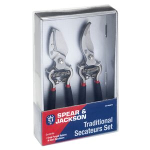 Spear and Jackson CUTTINGSET8 Traditional Bypass and Anvil Secateurs Set (Twin Pack)