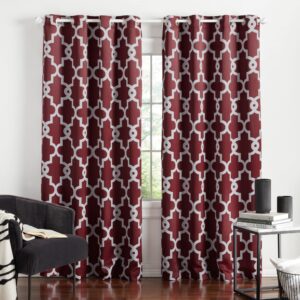 Exclusive Home Curtains Ironwork Woven Blackout Grommet Top Panel Pair