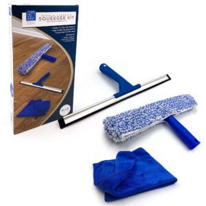 Rubber Squeegee Window Cleaner and Microfibre Glass Window Wiper
