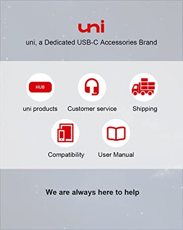 uni USB C Hub with 100W PD Power Delivery, [Slim, Aluminum, Nylon] 4-in-1 Type c with High-Speed ...