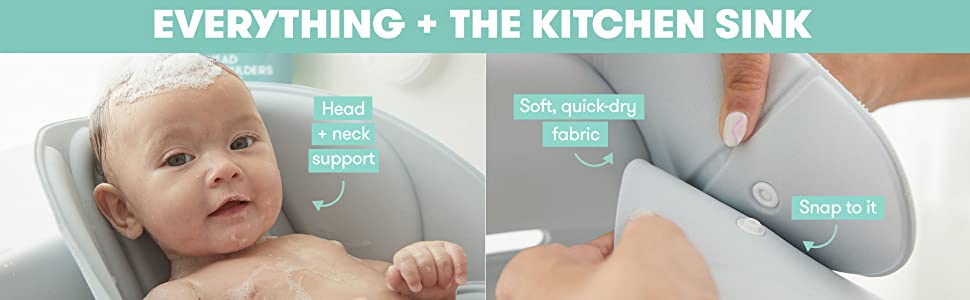 Fits in most sinks + shapes, quick + easy set up, and folds for easy storage.
