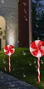 3PK 48LT Candy Cane Stake Lights