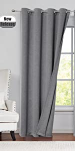 Linen Blackout Curtain Charcoal Gray