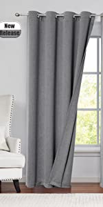 Linen Blackout Curtain Charcoal Gray