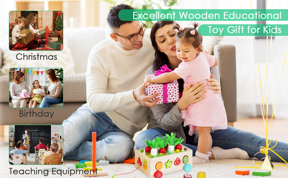 Wooden Toy Birthday Gift for 1-3 Year Old