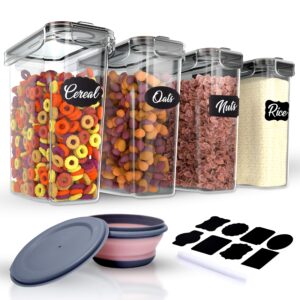 Cereal Storage Containers 4L Set - 4 Large Airtight Food Storage Containers