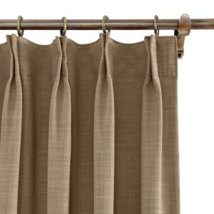 ChadMade Extra Wide Curtain Panels 150" W x 96" L Polyester Linen Drapes with Blackout Thermal Lining Pinch Pleat Curtain Panels Solid Luxury Drapable Livingroom (1 Panel) Rust Brow