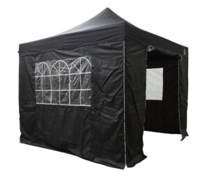 All Seasons Gazebos 3x3m Heavy Duty Fully Waterproof Pop up Gazebo With 4 Side Walls and Accessory Pack - Black