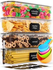 Chef's Path Storage Container - Airtight Food Storage Containers Ideal for Pasta Spaghetti & Noodles - PKitchen Pantry Organization and Storage for Kitchen & Pantry Organisation (2.3L - Pack of 4)