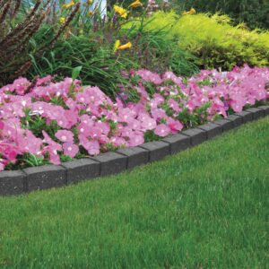 Garden Gear Garden Border Flexible Edging Stone Effect Eco Friendly Recycled Rubber (12 x 120cm