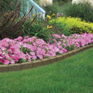 Garden Gear Garden Border Flexible Edging Stone Effect Eco Friendly Recycled Rubber (12 x 120cm