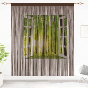 Taiyuhomes String Door Curtains Fly Screen Curtain For Window Decorations Living Room Doorways Crystal Plain Tassel(90x200cm 2PC Coffee)