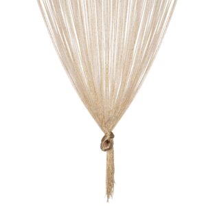 TRIXES Dew Drop Gold String Curtain Panel - 90 x 200 cm - Waterfall Effect - Glitter Thread Partition Divider - Home Decor Accessory - Perfect as a Fly Screen for Doors Doorways and Windows