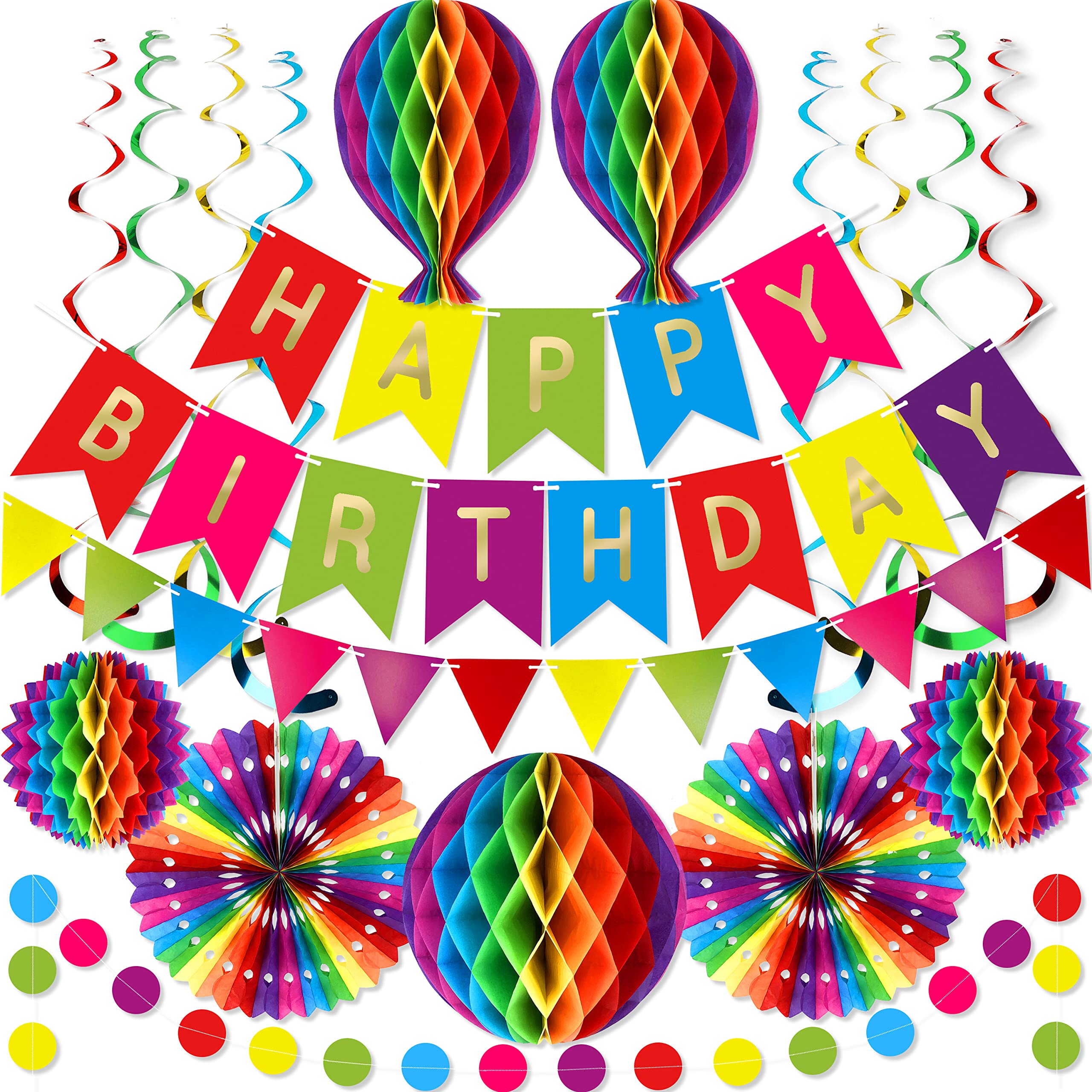 Premium Reusable Birthday Party Decorations - Birthday Decoration Set - Party Supplies - Happy Birthday Banner