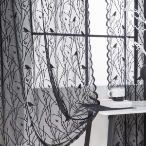 WELTRXE Black Sheer Curtains