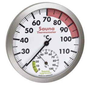 TFA Dostmann Analog Sauna Thermo-Hygrometer Heat Resistant Materials Temperature Humidity