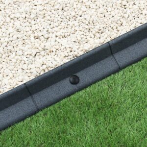 Flexible Lawn Edging Garden Border Grass Pathways Path Edge Vegetable Plot Flowerbed Raised Borders Rubber Artificial Grass Grey | Pack of 4 x 1.2m