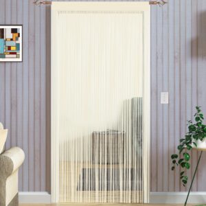 Taiyuhomes String Door Curtains Fly Screen Curtain For Window Decorations Living Room Doorways Crystal Plain Tassel (90x200cm) Champagne