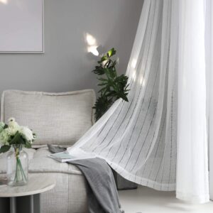Home Brilliant Sheer Curtains White Voile Net Window Treatment Living Room Bedroom Curtains