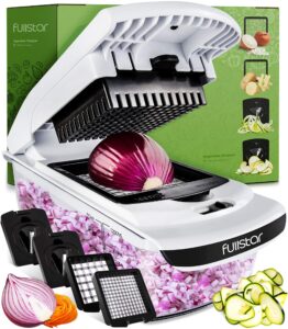 4-in-1 Vegetable Chopper Onion Chopper Food Chopper Manual Spiralizer - Salad Chopper Veg Dicer Veg Chopper - Potato Cutter Onion Dicer Vegetable Dicer - Kitchen Multifunctional Vegetable Cutte