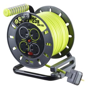 Masterplug Pro-XT Four Socket Open Cable Reel Extension Lead with Winding Handle
