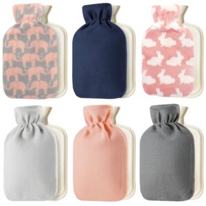 CityComfort Hot Water Bottle with Soft Fleece Cover - Natural rubber 2 litre - British Design - UK Safe Tested