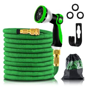50FT Expandable Garden Hose Pipe - Retractable Flexible Water Hose with10 Function Sprayer Nozzle