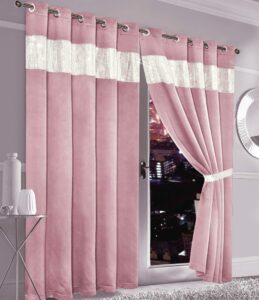 Olivia Rocco Diamante Blackout Eyelet Curtains With Tie Backs Black Out Thermal Ring Top Curtain Pair Window Dressing