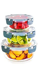 round glass stackable containers