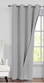 linen blackout curtain grey