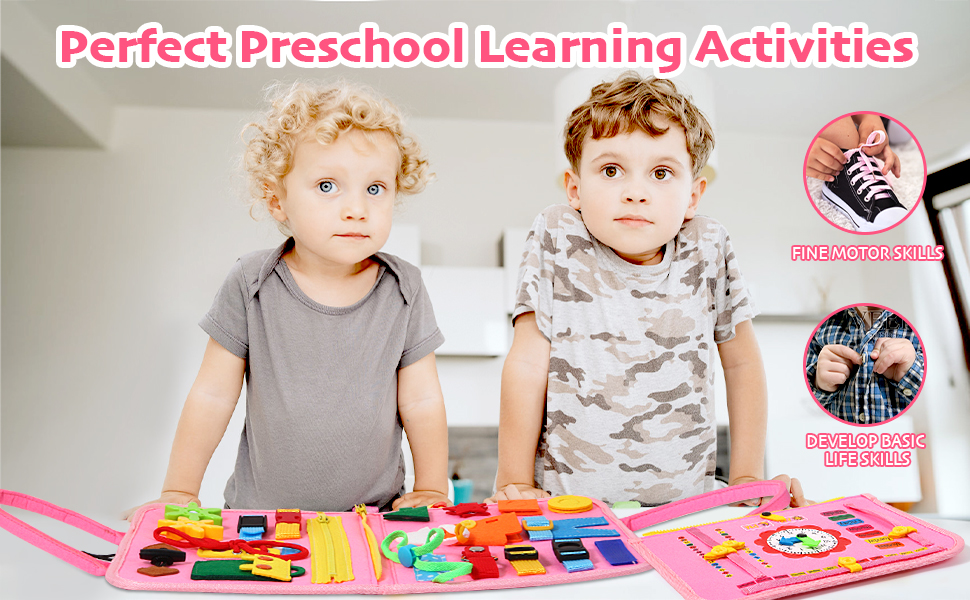 Preschool Educational Learning Toys Gift for Boys Girls-Planet Busy Board for Toddlers Travel Toys