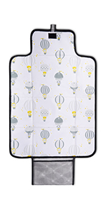 Travel Changing Mat with Hot Air Balloon Print