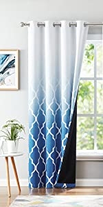 ombre blackout curtain blue