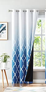 ombre blackout curtain blue