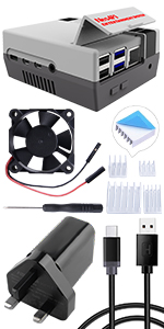 Raspberry Pi 4 Nes4Pi Case with Quick Charger 3.0 Power Supply